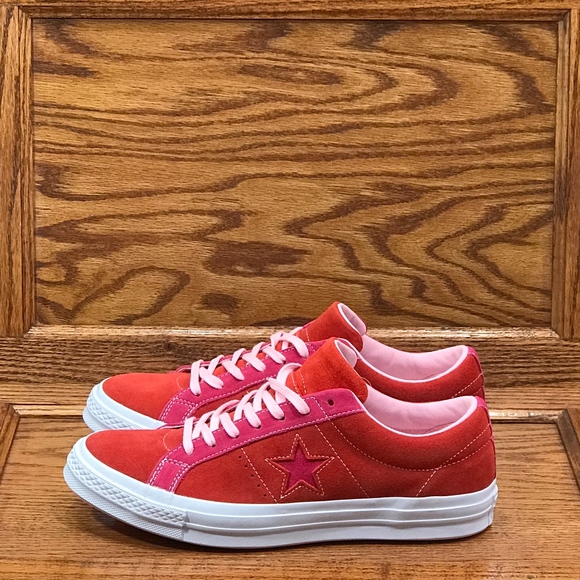 converse one star red and pink